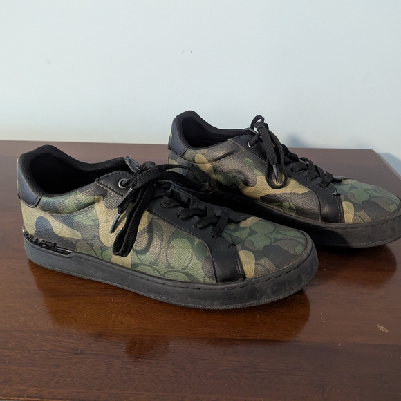 Coach Camouflage Green and Black Sneakers - Picture 2 of 8